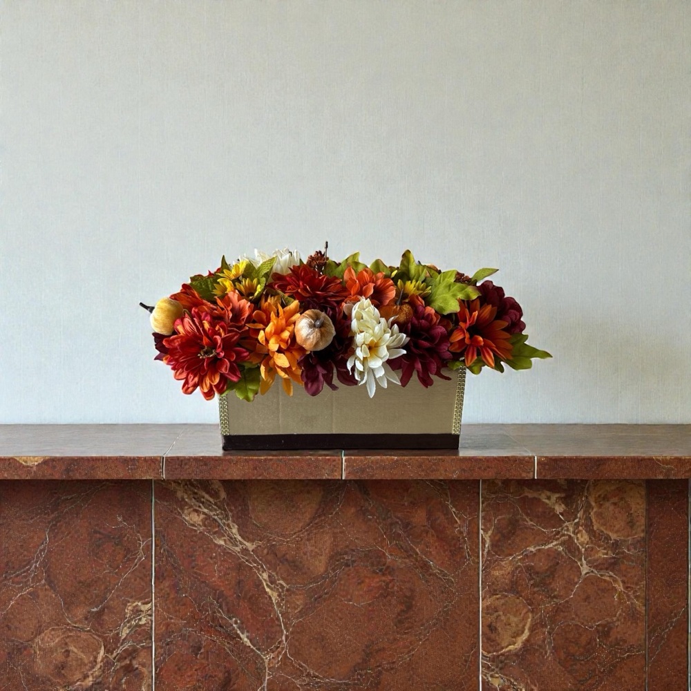 Autumn Floral Centerpiece with Mixed Colors